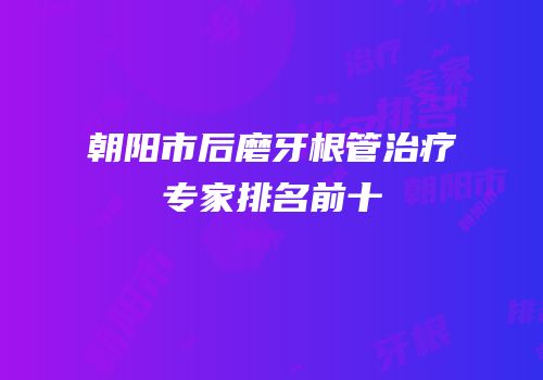 朝阳市后磨牙根管治疗专家排名前十