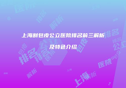 上海割包皮公立医院排名前三解析及特色介绍
