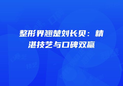 整形界翘楚刘长贝：精湛技艺与口碑双赢