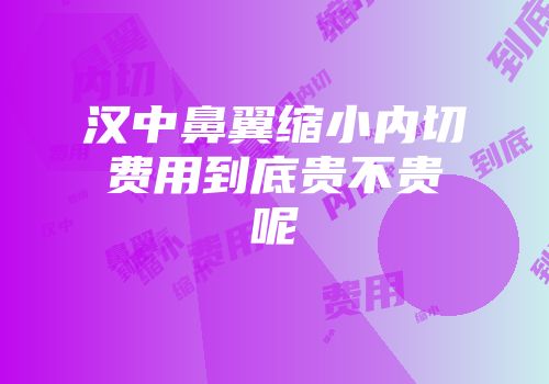 汉中鼻翼缩小内切费用到底贵不贵呢