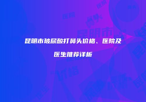 昆明市玻尿酸打鼻头价格、医院及医生推荐详析