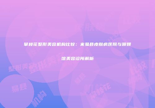 攀枝花整形美容机构比较：米易县皮肤病医院与俪妍馆美容诊所解析