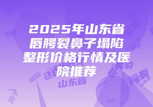 2025年山东省唇腭裂鼻子塌陷整形价格行情及医院推荐