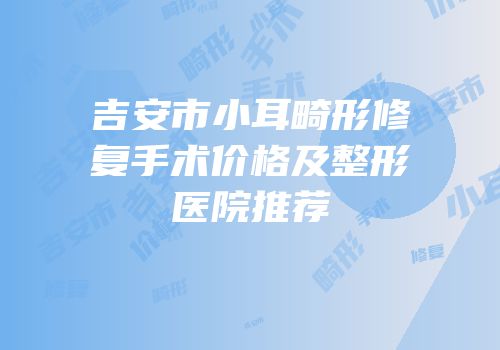吉安市小耳畸形修复手术价格及整形医院推荐