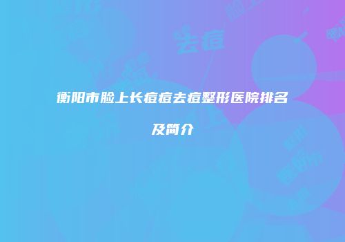 衡阳市脸上长痘痘去痘整形医院排名及简介
