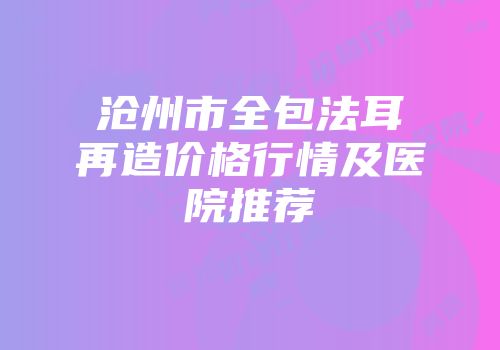沧州市全包法耳再造价格行情及医院推荐