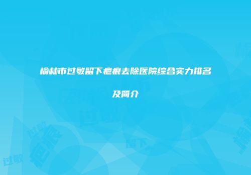 榆林市过敏留下疤痕去除医院综合实力排名及简介
