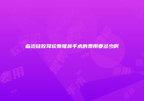 临沧硅胶耳软骨隆鼻手术的费用要多少啊