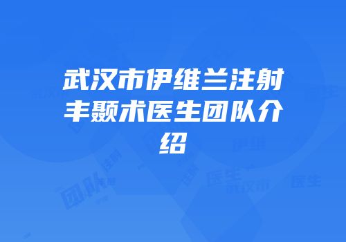 武汉市伊维兰注射丰颞术医生团队介绍