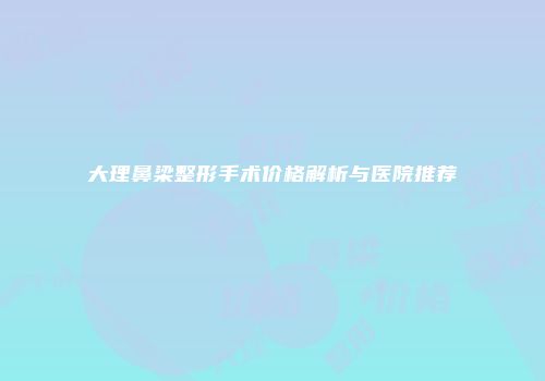 大理鼻梁整形手术价格解析与医院推荐
