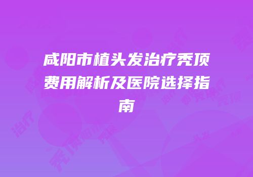 咸阳市植头发治疗秃顶费用解析及医院选择指南