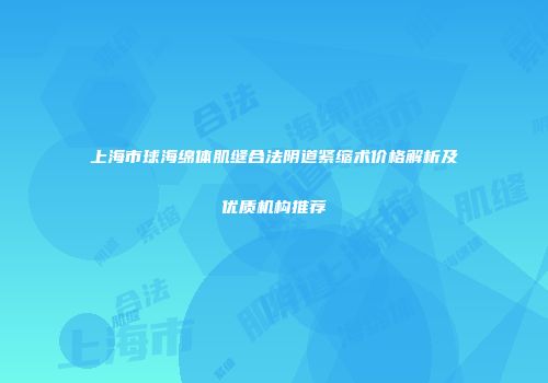 上海市球海绵体肌缝合法阴道紧缩术价格解析及优质机构推荐