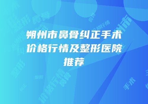 朔州市鼻骨纠正手术价格行情及整形医院推荐