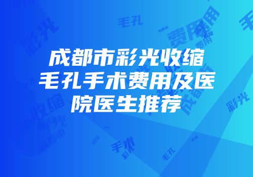 成都市彩光收缩毛孔手术费用及医院医生推荐
