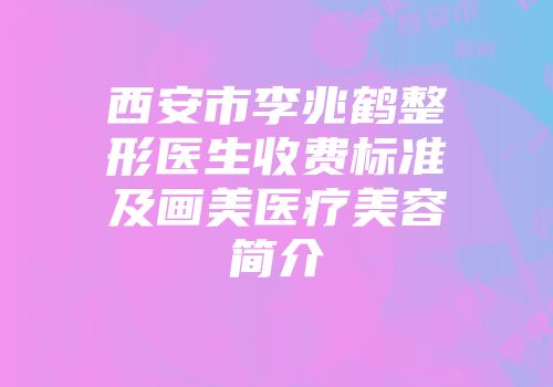 西安市李兆鹤整形医生收费标准及画美医疗美容简介