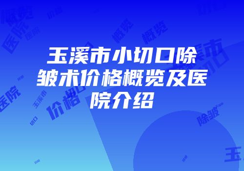 玉溪市小切口除皱术价格概览及医院介绍