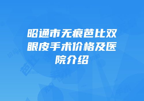 昭通市无痕芭比双眼皮手术价格及医院介绍