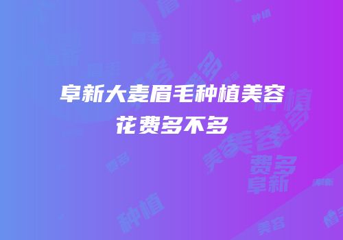 阜新大麦眉毛种植美容花费多不多
