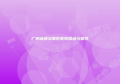 广州高鼻尖整形医院盘点与推荐