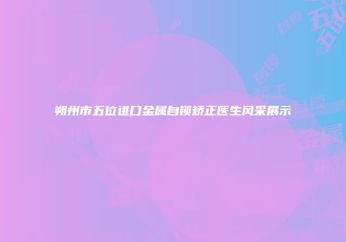 朔州市五位进口金属自锁矫正医生风采展示
