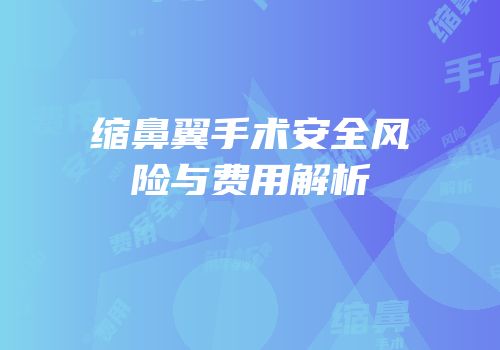 缩鼻翼手术安全风险与费用解析