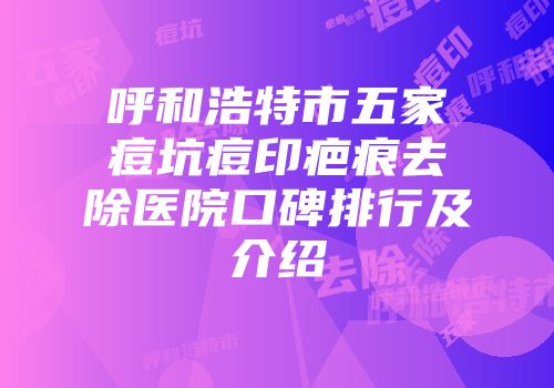 呼和浩特市五家痘坑痘印疤痕去除医院口碑排行及介绍