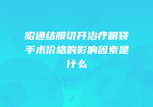 昭通结膜切开治疗眼袋手术价格的影响因素是什么