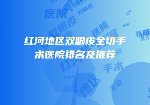 红河地区双眼皮全切手术医院排名及推荐