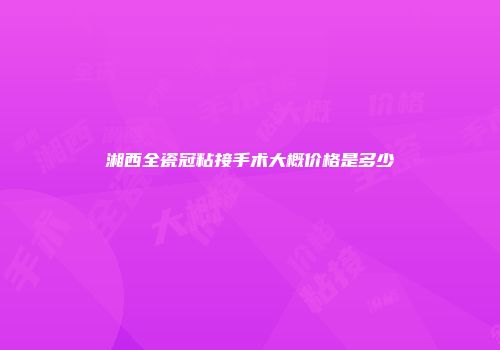 湘西全瓷冠粘接手术大概价格是多少
