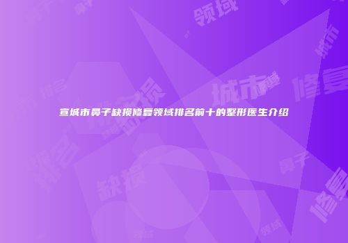 宣城市鼻子缺损修复领域排名前十的整形医生介绍