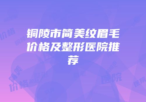 铜陵市简美纹眉毛价格及整形医院推荐