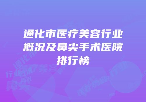 通化市医疗美容行业概况及鼻尖手术医院排行榜