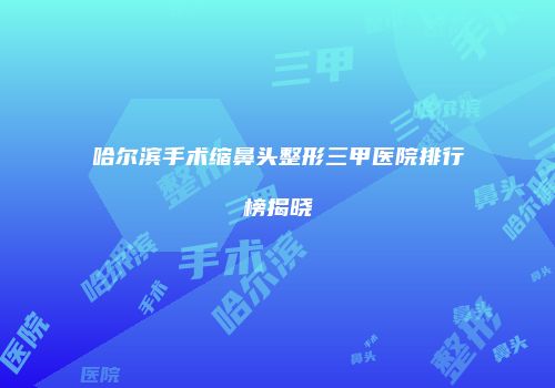 哈尔滨手术缩鼻头整形三甲医院排行榜揭晓