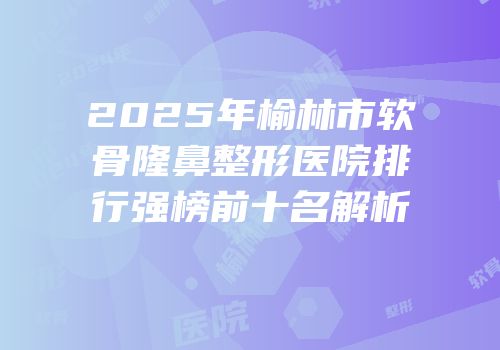 2025年榆林市软骨隆鼻整形医院排行强榜前十名解析