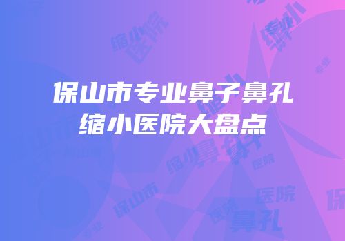 保山市专业鼻子鼻孔缩小医院大盘点