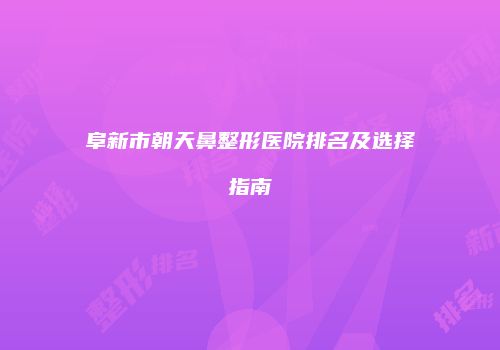 阜新市朝天鼻整形医院排名及选择指南