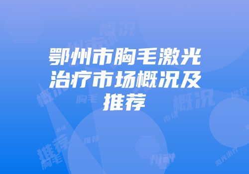鄂州市胸毛激光治疗市场概况及推荐