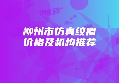 柳州市仿真纹眉价格及机构推荐