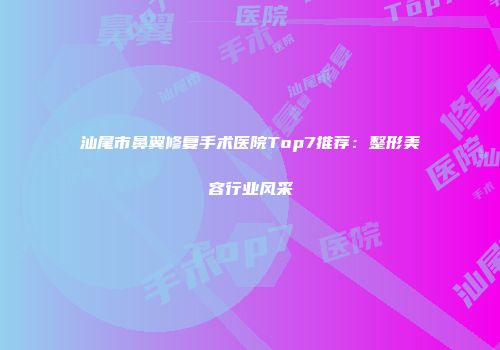 汕尾市鼻翼修复手术医院Top7推荐：整形美容行业风采