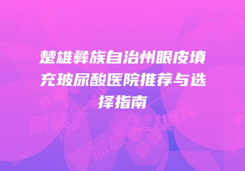楚雄彝族自治州眼皮填充玻尿酸医院推荐与选择指南