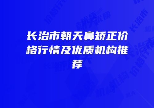 长治市朝天鼻矫正价格行情及优质机构推荐