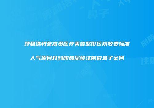 呼和浩特张高贵医疗美容整形医院收费标准人气项目开封附玻尿酸注射做鼻子案例