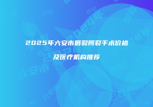 2025年六安市唇裂腭裂手术价格及医疗机构推荐