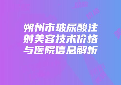 朔州市玻尿酸注射美容技术价格与医院信息解析