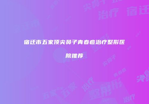 宿迁市五家顶尖鼻子青春痘治疗整形医院推荐