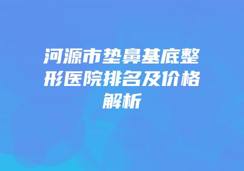 河源市垫鼻基底整形医院排名及价格解析