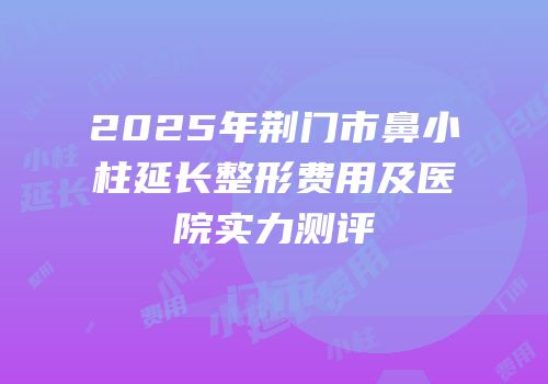 2025年荆门市鼻小柱延长整形费用及医院实力测评