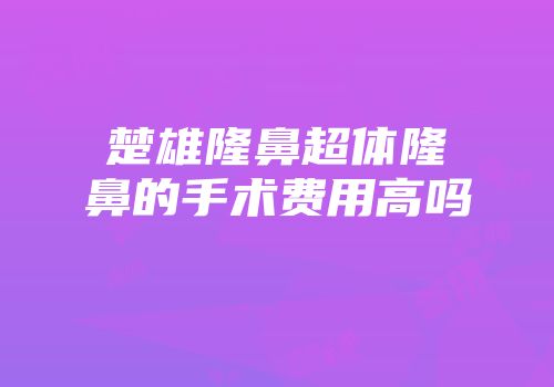 楚雄隆鼻超体隆鼻的手术费用高吗