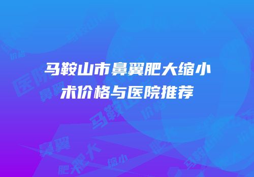 马鞍山市鼻翼肥大缩小术价格与医院推荐