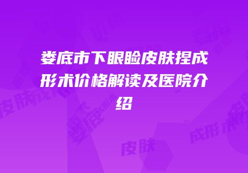 娄底市下眼睑皮肤捏成形术价格解读及医院介绍